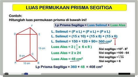 Cara Menghitung Luas Permukaan Prisma Segitiga Lengkap Dengan | The ...