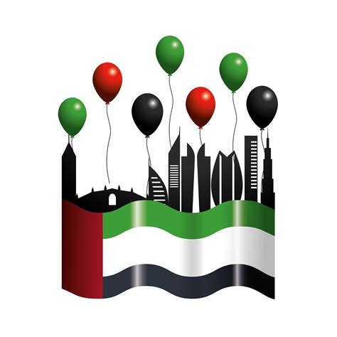 UAE national day with flag and balloons 1270900 Vector Art at Vecteezy