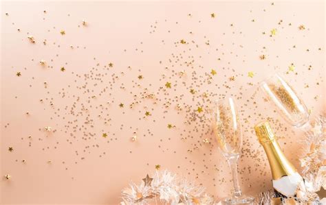 Premium Photo | Happy new year celebration background concept made from champagne and glasses on ...