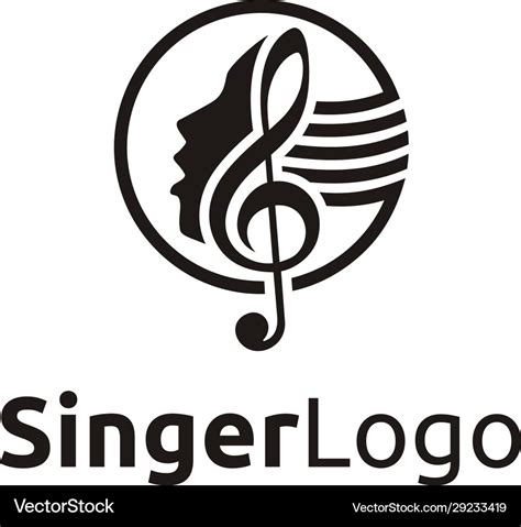 Singing karaoke woman vocal choir silhouette logo Vector Image