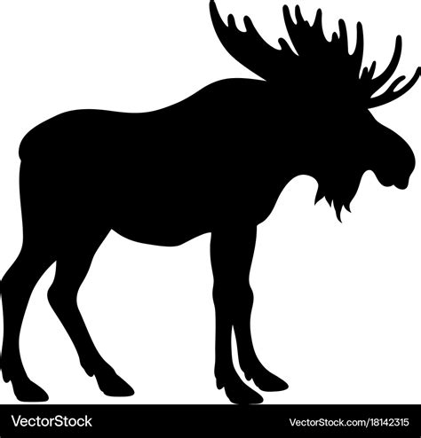 Moose silhouette 001 Royalty Free Vector Image