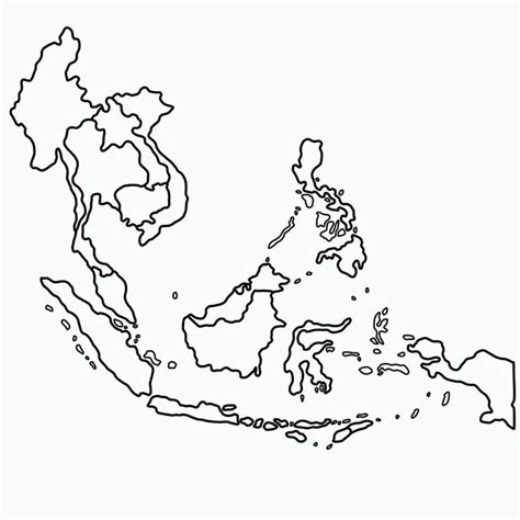 Download doodle freehand drawing of south east asia countries map. for free | South east asia ...