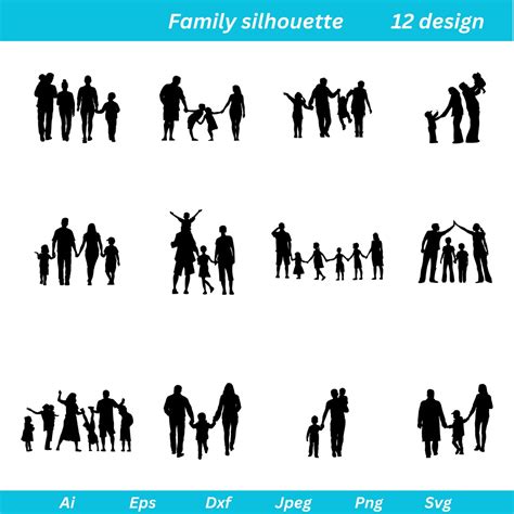 Family Silhouette, Family Svg, Family SVG Bundle, Family Clipart ...