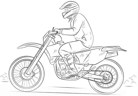 Dirt Bike 1 Coloring Page - Free Printable Coloring Pages for Kids