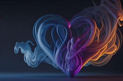 Premium AI Image | A heart rainbow smoke