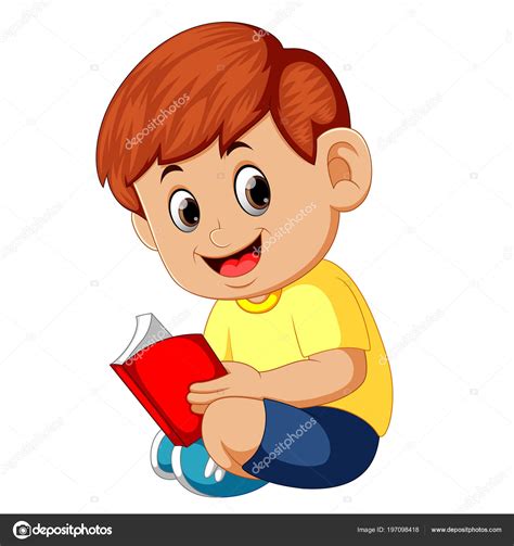 Cute Boy Reading Book Stock Vector Image by ©hermandesign2015@gmail.com #197098418