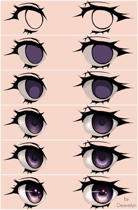 Starry Eyes Steps by Maruvie on DeviantArt | Anime eye drawing, Digital ...