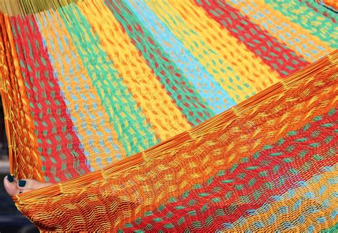 Double Mexican hammock in colorful rainbow products.