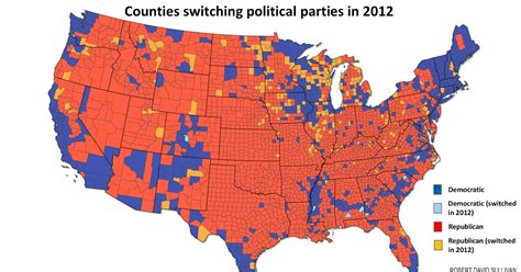 Map Of Us Counties By Political Party