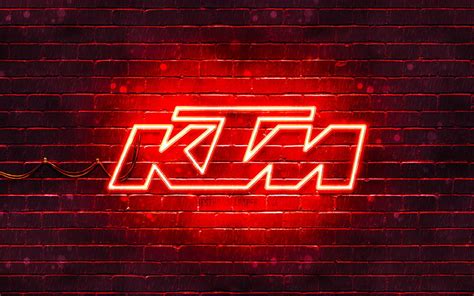 KTM red logo red brickwall, KTM logo, motorcycles brands, KTM neon logo, KTM, HD wallpaper | Peakpx