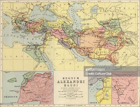 Map of the empire of Alexander the Great , showing his conquest route... News Photo - Getty Images