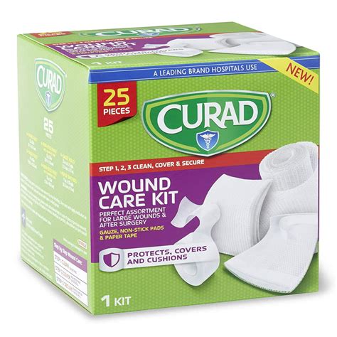 Curad Wound Care Kit Gauze, Non-Stick Pads and Paper Tape, 25 Pieces, 2 Pack - Walmart.com ...