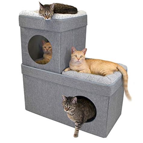 Kitty City Large Cat Bed, Stackable Cat Cube, Washable Bed, Indoor Cat ...