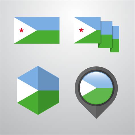 Djibouti flag design set vector 14038371 Vector Art at Vecteezy