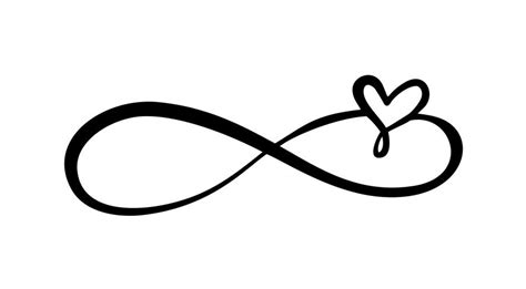 Love heart In the sign of infinity. Sign on postcard to Valentines day, wedding print. Vector ...