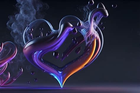 Premium AI Image | A heart rainbow smoke