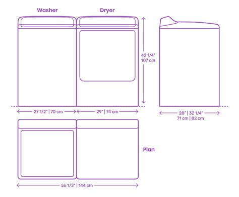 Whirlpool HE Top Load Washer & Dryer Dimensions & Drawings | Dimensions.com