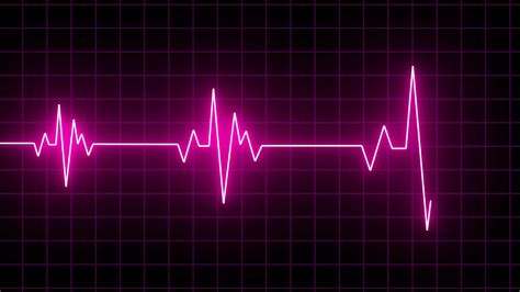 Neon Digital Heartbeat Plus Animation Over Black Bg, Heart Beat Line ...