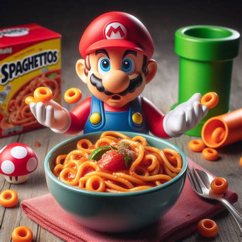 mario eating spaghettios by alteregobro on DeviantArt