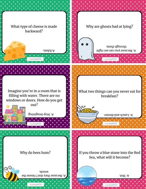 36 Printable Riddle Cards for Kids (Questions and Answers) – EverythingMom Space Activities ...