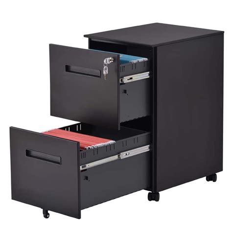 2-Drawer Rolling File Cabinets, Office Lockable Anti-tilt Filing ...