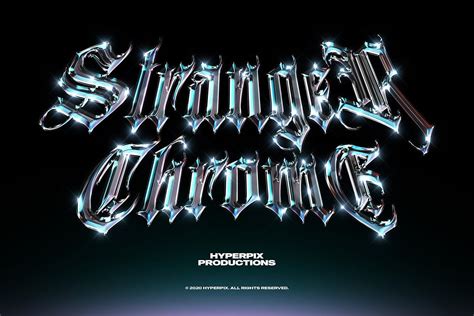 Chrome Text Styles Vol.2 | Metal typography, Graphic design posters, Text style