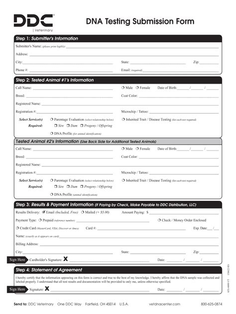 PDF DNA Testing Submission Form - DNA Diagnostics Center - Fill and ...