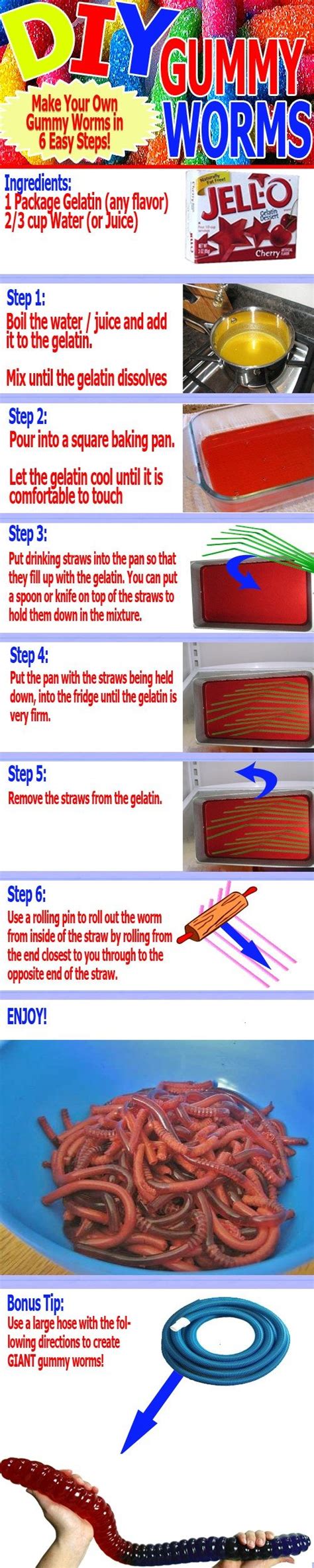 Gummy Worms Homemade | Gummy worms, Food, Gummies