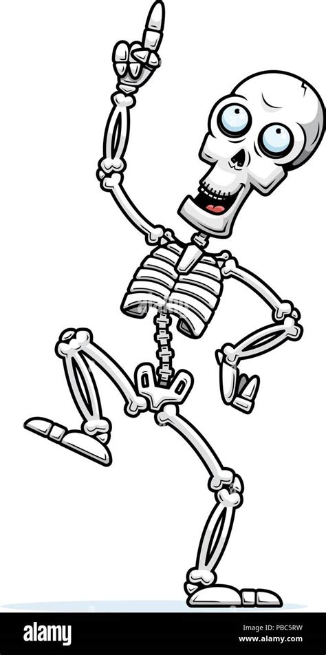 A cartoon illustration of a skeleton dancing around Stock Vector Image ...