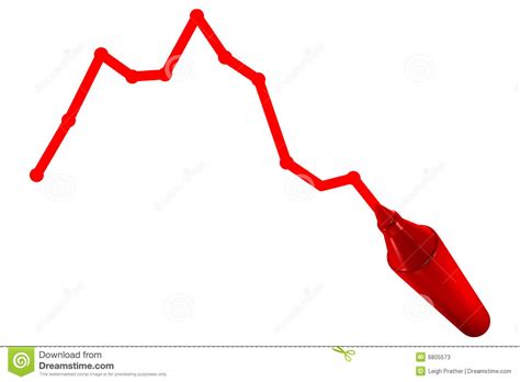 Red marker drawing chart stock illustration. Illustration of finish ...