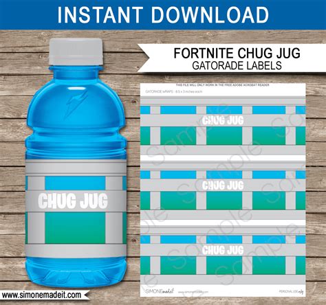 Fortnite Chug Jug Printable Labels | Fortnite Party Decorations