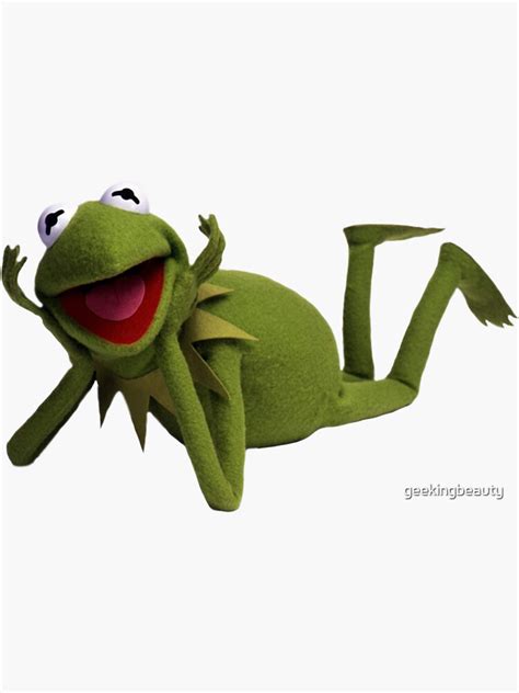 "Kermit Laying Down Meme" Sticker for Sale by geekingbeauty | Redbubble