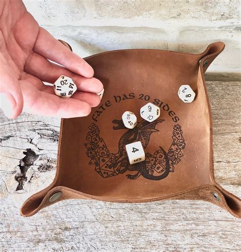 DnD Dice Tray Leather Dice Tray Dice Rolling Tray Foldable | Etsy