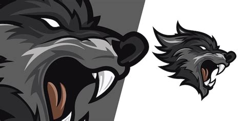 Premium Vector | Black wolf mascot logo empower your sport and esport team with a modern ...