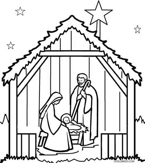 Printable Nativity Scene Coloring Pages for Kids | Cool2bKids ...