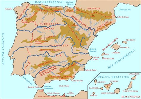 Mapa De Espa a Rios Y Monta as Espa a es un buen punto del mapa para comenzar a estudiar el ...