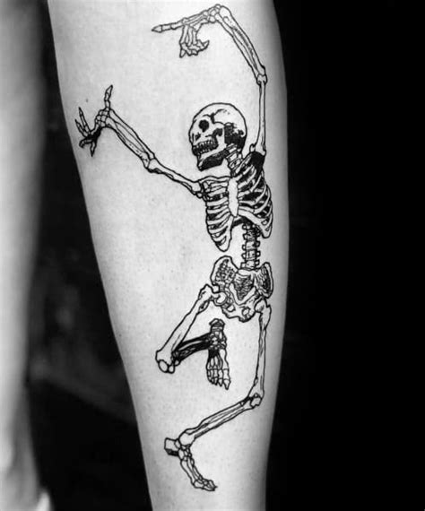 50 Dancing Skeleton Tattoo Ideas For Men - Moving Bone Designs