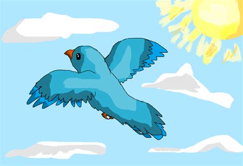 Blue Bird Flying Drawing at GetDrawings | Free download