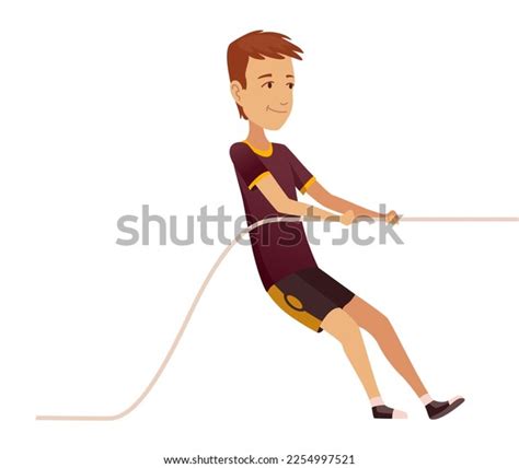 Kid Pulling Rope Boy Game Tug Stock Illustration 2254997521 | Shutterstock