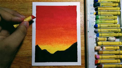 Easy Oil Pastel Sunset Drawing for Beginners | Step-by-Step Tutorial - YouTube