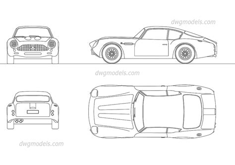 Autocad 2d Car Drawing With Dimensions