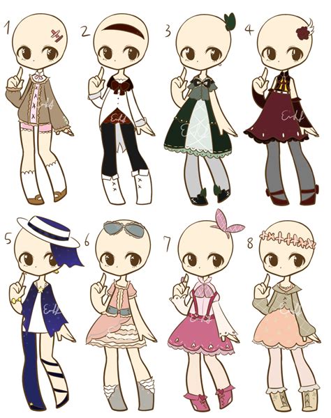 Outfit Adopts Batch 6 :CLOSED: | Character design, Chibi drawings, Drawing anime clothes