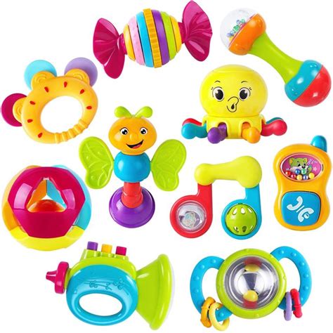 IPlay, iLearn Baby Rasseln Beißring, Shaker, Greifen und Spin Rassel, Musical Spielzeug Set ...