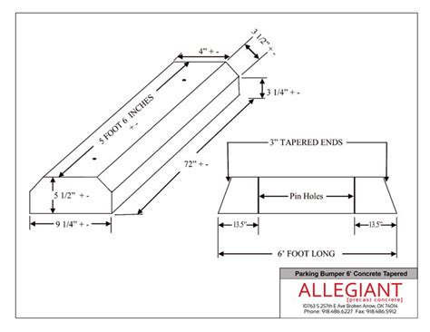 Allegiant Precast | Parking Bumpers 6′ Concrete Tapered