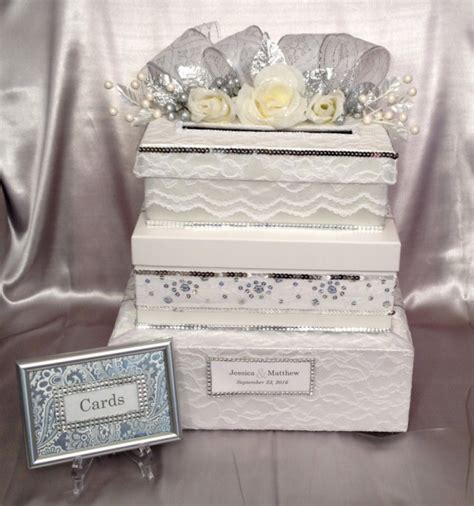 White Wedding Card Box, 3 tiers, All The Best Card Boxes | aftcra