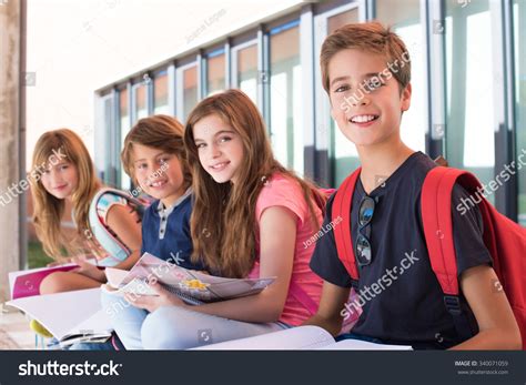 Group Of Happy Little School Kids In School Stock Photo 340071059 ...