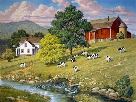 landleben | Farm art, Farm paintings, Country scenes