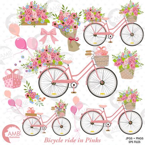 Vintage Wedding Bicycle and Flowers - AMBillustrations.com