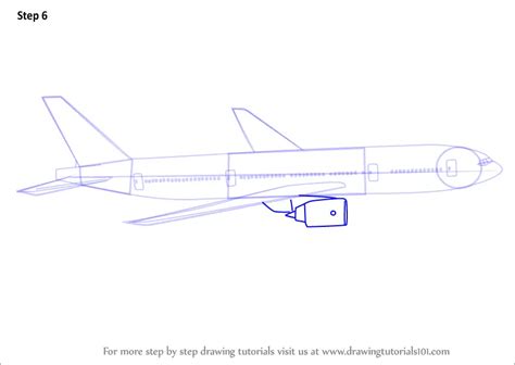 Learn How to Draw a Boeing 777 (Airplanes) Step by Step : Drawing Tutorials