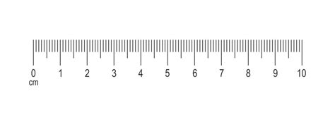 Horizontal measuring chart with 10 centimeters markup. Scale of ruler with numbers. Distance ...